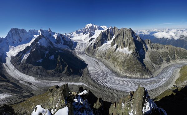 Vue d’ensemble Mer de Glace et glacier du Géant © JF Hagenmuller