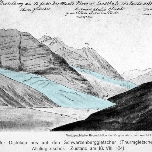 Dessin réalisé par Escher von der Linth, 1841