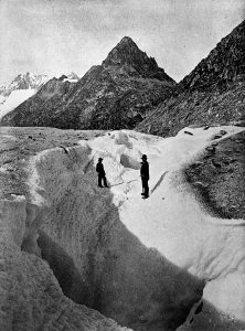 Chenal creusé par la vidange du lac de Märjelen en 1913
