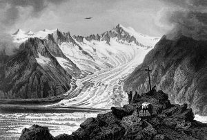 Confluence des glaciers de Mittelaletsch et d’Aletsch,1860