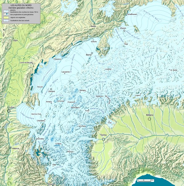 Les Alpes Nord-occidentales au dernier maximum glaciaire (Würm)