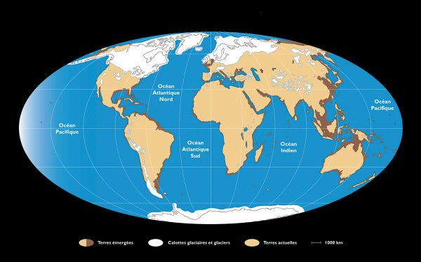 Carte du dernier maximum glaciaire de la planète