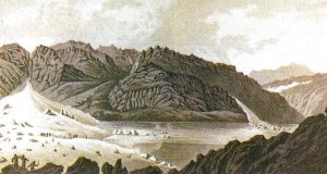 Le lac de Mauvoisin et glacier du Giétroz en 1818