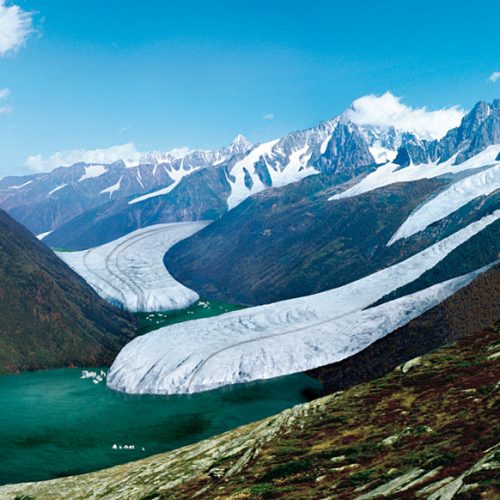 reconstitution de la mer de Glace au Dryas récent ©S. Coutterand, Alpes Magazine