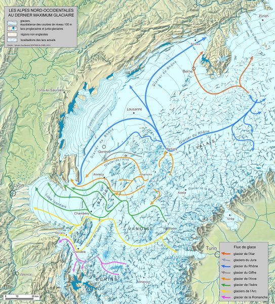 Carte des flux au dernier maximum glaciaire