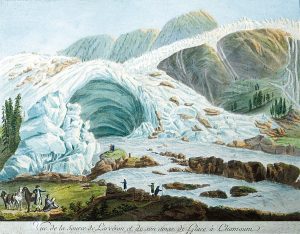 La grotte du glacier des Bois et la source à l'Arveyron
