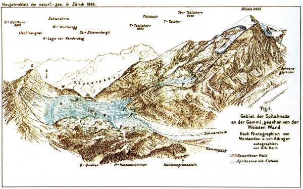 Dessin provenant de l'expertise du géologue Albert Heim