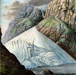 Le cône de Mauvoisin (aquarelle d'Escher de la Linth)