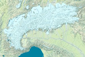 Les Alpes Nord-occidentales au maximum de la glaciation du Würm