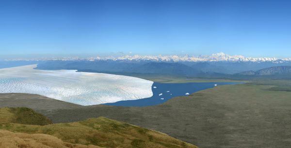 Reconstitution du retrait du glacier du Rhône dans le Petit Lac