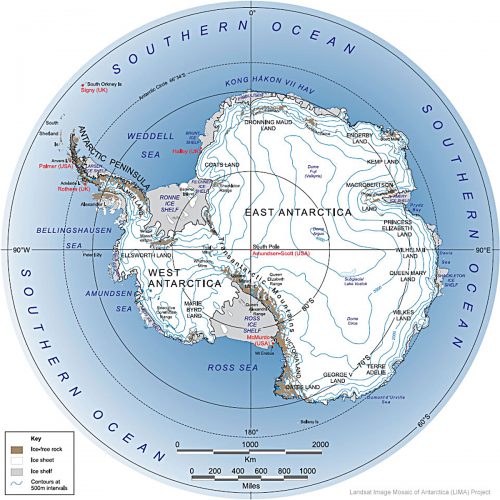 Carte de l’Antarctique