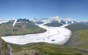 Reconstitution du stade de Magland vu des Quatre Têtes ©CNM