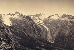 Glacier de l'Unteraar vu depuis le Sidelhorn, 1865, photo A Braun©JHV