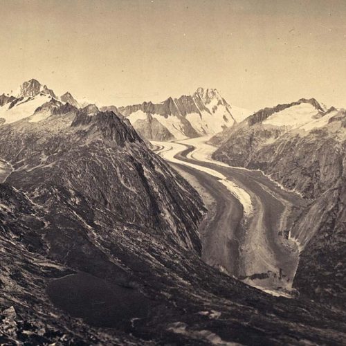 Glacier de l'Unteraar vu depuis le Sidelhorn, 1865, photo A Braun©JHV